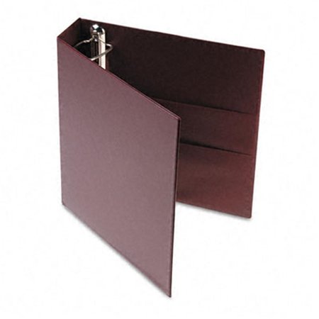 WORKSTATION Heavy-Duty Vinyl EZD Ring Reference Binder  2&amp;apos;&amp;apos; Capacity  Maroon TH949809